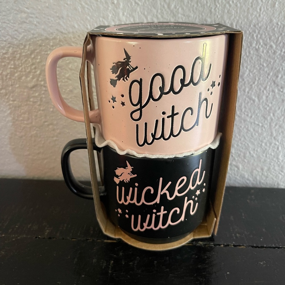 Good witch wicked witch mug set